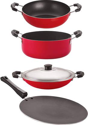 NIRLON Non Stick Kitchen Cooking Gift Item, CT12_KD11_AC_CS24 Non-Stick Coated Cookware Set