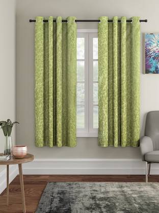 Cortina 150 cm (5 ft) Polyester Room Darkening Window Curtain (Pack Of 2)