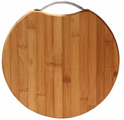 Miranshi Enterprise Round Shape Wooden Chopping/Cutting Board, Vegetable Chopping Board with Stainless Steel Handle for Kitchen Meat, Vegetables, Cheese and Fruits (30 x 30 CM) Wooden Cutting Board