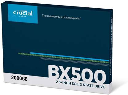 [For ICICI Bank Credit Card] Crucial CT 2000 GB Laptop, Desktop Internal Solid State Drive (SSD) (BX500)  (Interface: SATA, Form Factor: 2.5 Inch)