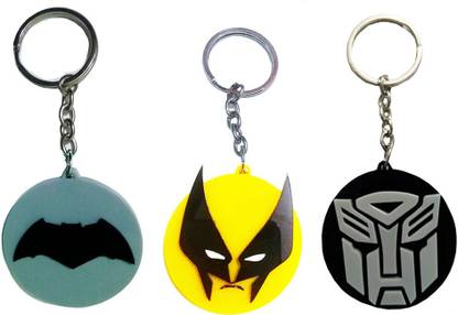 VKS Bat Men & Wolverine And Transformer Different Designs Key Chain ( Pack Of 3) Key Chain
