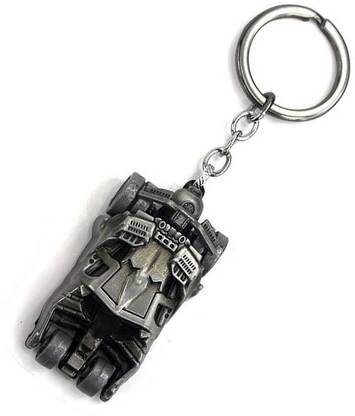 PA08Prise Dark Knight Batman 3D Car Model Silver Batmobile Keychain Key Chain