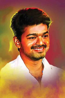 Actor Vijay Painting Poster Waterproof Canvas Print For Home Decor Bt1555 1 Fine Art Print Religious Posters In India Buy Art Film Design Movie Music Nature And Educational Paintings Wallpapers At