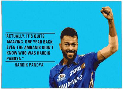 Hardik Pandya Wall Poster and Inspirational Quotes for Office and Home 3D Poster
