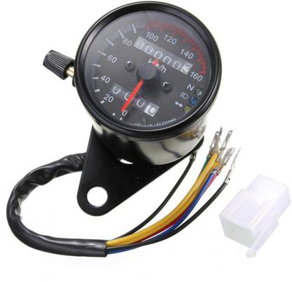 BIKER SHOPPEE DUAL ODOMETER SPEEDOMETER GAUGE LED BACKGROUND LIGHTS Analog Speedometer