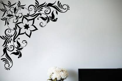 SUDARSHAN DESIGNS 45 cm Corner Swirl Design Wall Decal Self Adhesive Sticker
