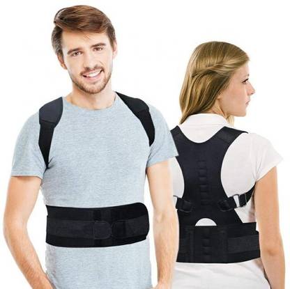 SHOPIFY HEAVEN Plus Posture Support BELT Back & Abdomen Support Back Support (Black) Posture Corrector