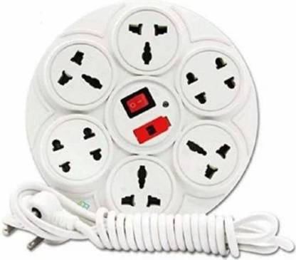 DIGWAY Round 8 Socket 1 Switch Extension Cord Surge Protector-2.0 Meter Cord Length 8  Socket Extension Boards