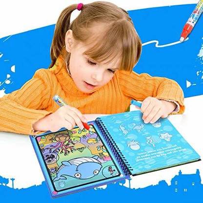StarAndDaisy Aqua Doodle Magic Book on go... Anytime Anywhere Fabric Reusable Water Doodle mat, Travel Drawing Book Toy for Kids Age 2 3 4 5 6 (Set of 5)