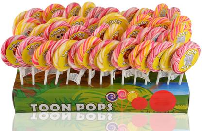 TOON POPS Cartoon Lollipops Fruity Flavoured Candy - Fruit Flavours Lollipop