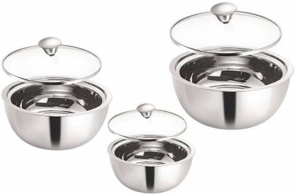 BOROSIL Set of 3 Curry Server Bowl Serving Set