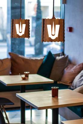 US DZIRE light wooden lamp shade (With Bulb) Hanging Night Lamp For Home Décor living room office hotel café Restaurant etc. Pendant Lamp Ceiling Lamp