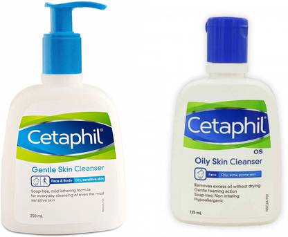 Cetaphil Cleanser kit for Dry, Sensitive & Oily Skin � Dry & Sensitive Skin Cleanser 250ml, Oily Skin Cleanser 125ml Face Wash