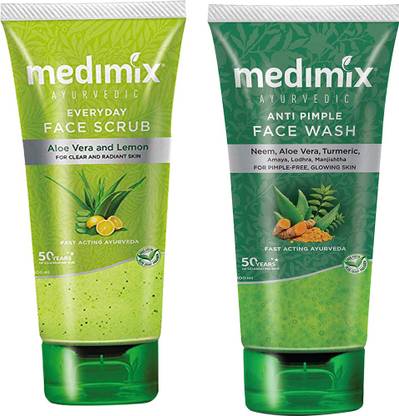 MEDIMIX EVERY DAY FACE SCRUB AND ANTI PIMPLE FACE WASH PACK OF 2