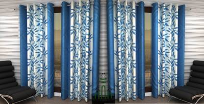 Loof Klapper 214 cm (7 ft) Polyester Semi Transparent Door Curtain (Pack Of 4)