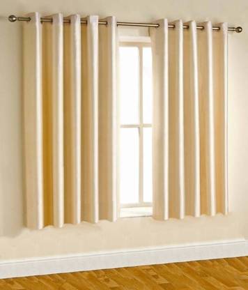 HomeGhar 212 cm (7 ft) Polyester Semi Transparent Door Curtain (Pack Of 2)