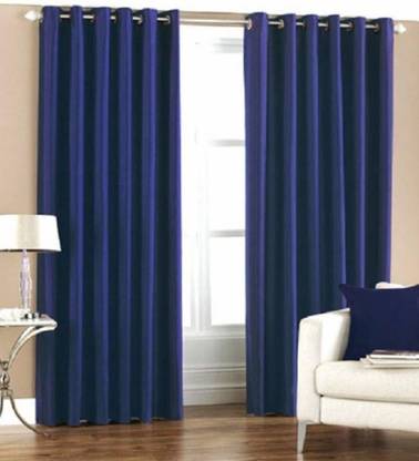 A ONE HANDLOOMS 274 cm (9 ft) Long Door Polyester Room Darkening Curtain (Pack Of 2)