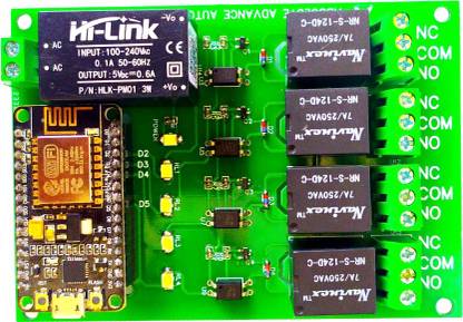 Vcom NODEMCU Based 4-Channel Relay Board for AC Supply INPUT Micro Controller Board Electronic Hobby Kit