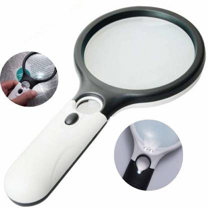 Gorofy 3 LED Light 45X Times Handheld Mini Pocket Microscope Lens Magnification: 3X and 45X Loupe