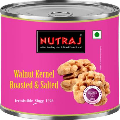 Nutraj Roasted & Salted Walnut Kernels 100g Tin Pack Walnuts