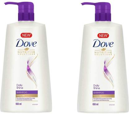 DOVE Daily Shine Shampoo, 650ml (Pack Of 2)