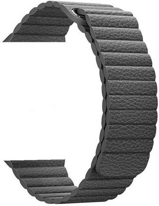 TINGTONG Adjustable Leather Strap Band with Ultra Secure, Strong Magnetic Closure for iWatch 42mm/44mm, Compatible with Watch Series 1/2/3/4/5 T_42/44mm_Grey(LeatherMagnetic) Smart Watch Strap