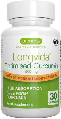 Igennus Healthcare Nutrition Longvida Optimized Curcumin 500 Mg 30 Vegan Capsules