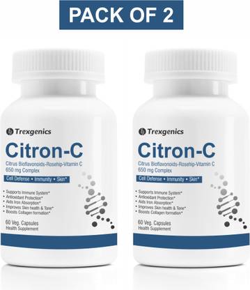 Trexgenics Citron-C Citrus Bioflavonoids-Rosehip-Vit.C Complex-650mg Immunity (60 Caps)