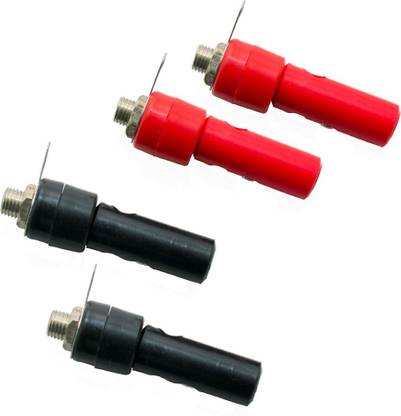 ABDkart 2 Pair 4mm Terminal Banana Plug Socket Jack Banana Plug Socket Jack Connectors Black and Red Wire Connector