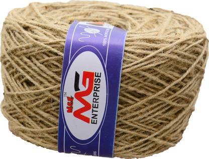 MGE Natural Jute Twine Ball Colour Exclusive Twine Ball Threads String Rope 3 Ply 260 m for Creative Decoration