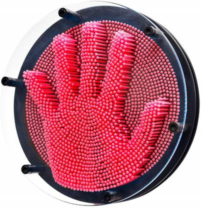 IRIS Classic 3D Pin Art Board Toy for Sculptures - Pin Impression Toy - Pin Impression Hand Mold - Great Toy for Kids. Dimension : 15 cm X 15 cm X 6 cm ( Red )