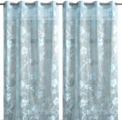 The Trendy House 214 cm (7 ft) Door Net Semi Transparent Curtain (Pack Of 2)