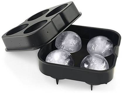 Neroxa Flexible Silicone Sphere Molds 4 Ice Ball Maker, Chocolate, Jelly candy maker Whiskey Ice Cube Ball Maker Silicone Mold Sphere Mould Tray Round Multicolor Silicone Ice Ball Tray