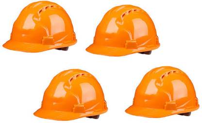 MUSRRAT Orange safety helmet (pack of 4) Construction Helmet