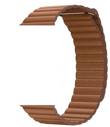 TINGTONG Adjustable Leather Strap Band with Ultra Secure, Strong Magnetic Closure for iWatch 38mm/40mm, Compatible with Watch Series 1/2/3/4/5 T_38/40mm_SaddleBrown(LeatherMagnetic) Smart Watch Strap