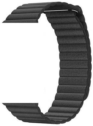 TINGTONG Adjustable Leather Strap Band with Ultra Secure, Strong Magnetic Closure for iWatch 38mm/40mm, Compatible with Watch Series 1/2/3/4/5 T_38/40mm_Black(LeatherMagnetic) Smart Watch Strap
