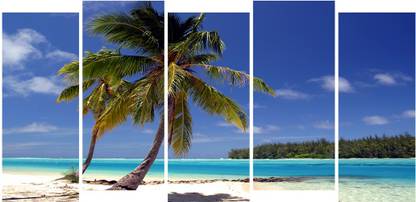 Poster N Frames Split Painting / Frames of 5 panel of Natural Landscape Scenery Art set of 5 8573 Digital Reprint 27.5 inch x 60 inch Painting