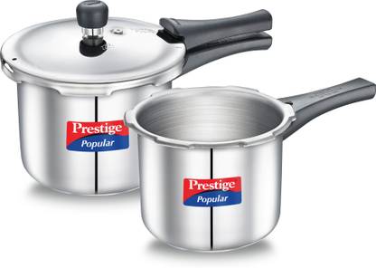 Prestige Popular Combination Pack 3 L, 2 L Outer Lid Induction Bottom Pressure Cooker