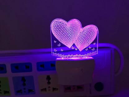 Luella 3D Illusion Mr and Mrs Love Couple Night Lamp with 7 Color Changing LED Light Night Lamp