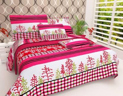 DAKSHITA 240 TC Polyester Double Printed Flat Bedsheet