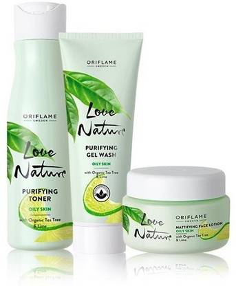 Oriflame Sweden Love Nature Purifying Gel Wash ,Toner & Face Lotion