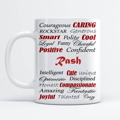 Beautum Amazing Personality Rash (350) ml Good Personality White Ceramic Coffee Mug