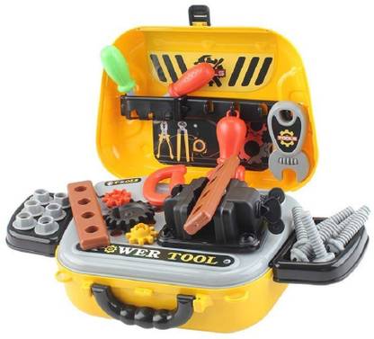 FunBlast Tool Set Toys for Kids - Pretend Play Set Kit, 2 in 1 Pretend Tool Box Construction Tools with Bag