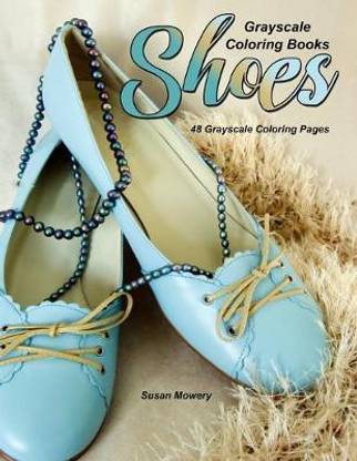 Grayscale Coloring Books Shoes