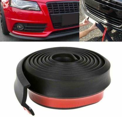 PECUNIA Car SUV Rubber Lip Skirt Protector Front Bumper Spoiler Side Splitter 2.5M Black A3 Car Beading Roll For Bumper