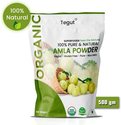 Tegut 100% Natural Amla Powder - For Shiny Looking Hair - 500g(Pack of 1)