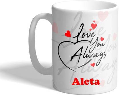 Beautum LOVE YOU ALWAYS Aleta (350)ml WHITE MUG Ceramic Coffee Mug