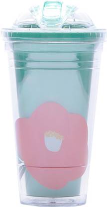 MINISO Double-layer Plastic Tumbler with Straw 480ml Plastic Tumbler