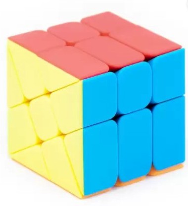 Include 3X3 Fluctuation Angle Puzzle Cube, Windmill Cube 2x3 Shape Mod, Fisher Cube 3x3x3 Shape Twisty Puzzle OJIN Jelly Color Design Series Sets-Pack of 3
