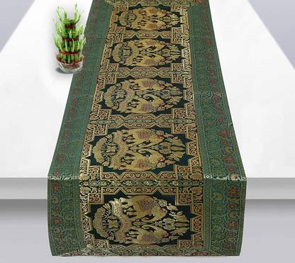 kalyan Green, Gold 152 cm Table Runner